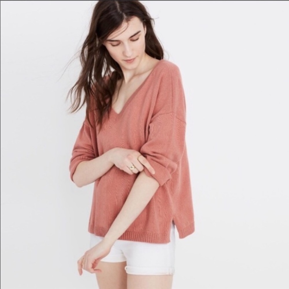Madewell- Lightweight Double V-neck Sweater